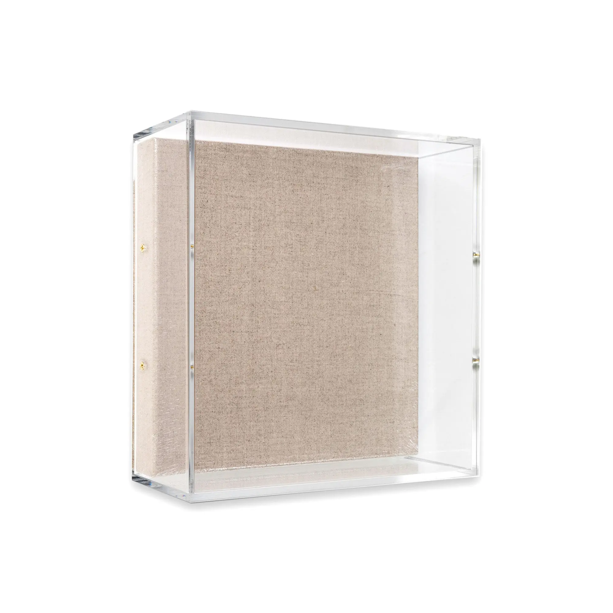 12" x 12" x 3" Modern UV-Grade Acrylic Shadowbox with Linen Canvas