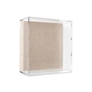 12" x 12" x 3" Modern UV-Grade Acrylic Shadowbox with Linen Canvas