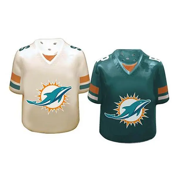Football Fan Shop Ceramic Salt and Pepper Shakers - Miami Dolphins Football Fan Shop Ceramic Salt and Pepper Shakers - Miami Dolphins
