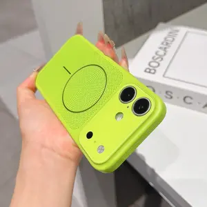 Trending Breathable Mesh Magnetic Protective Phone Case For iPhone 17 Pro Max 16 15 14 13 Pro Max Heat Dissipation Design Large Window Camera Slim Profile Precise Cutouts Comfortable Grip Multi Color Options Daily Use Fashionable Style