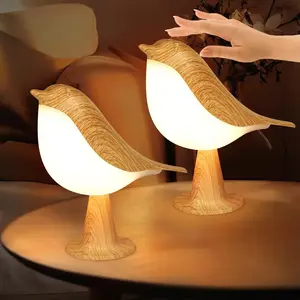 US Stock✨ Cute Bird Table Lamp – Touch Control Night Light, Warm White, Plastic Craft Decor for Bedroom, Unique Gift