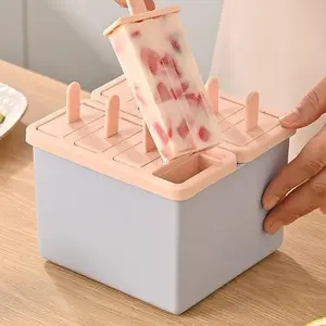 8-Cube Popsicle Sorbet Mold, Food Grade Household Popsicle Maker, Frozen Ice Box with Lid, Homemade Ice Cream Tool, Abrasive Tools