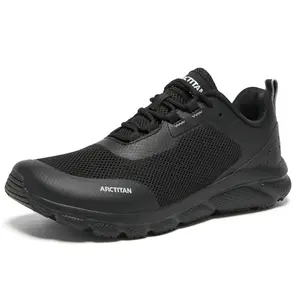 Wide Toe Non Slip Work Shoes for Men Waterproof & Oil Resistant Leather Slip On Kitchen Shoes Comfortable Mens Chef Shoes for Restaurant Food Service Lightweight Breathable Black Round Toe
