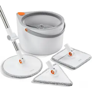 3-in-1 Precision Spin Mop & Bucket System, 71” Extra-Long Handle, Clean-Water Separation, 3 Specialized Heads for Baseboards & Corners, Compact for Hardwood & Micro-Porous Floors