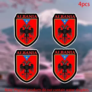 4pcs-Albania & Shqiperi love albania Sticker-Car stickers for doors, windows, laptops, luggage, furniture and bumpers-durable adhesive vinyl material