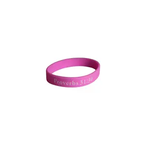 Proverbs 31:30 God Fearing Woman Rubber Bracelet - Pink Silicone Wristband