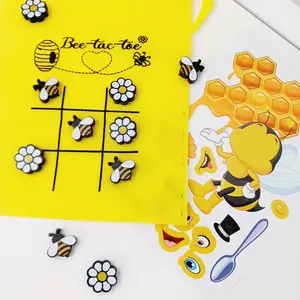 Bee and Flower Tic Tac Toe Game - Classic Board Game for Kids of All Ages