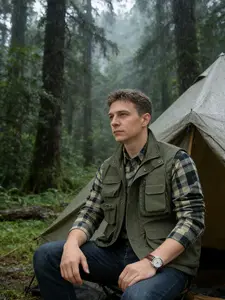 Men's Sleeveless Outdoor Vest, Casual Fitted Vest for Spring & Fall, Multi-Pocket Design for Cycling, Fishing, Photography