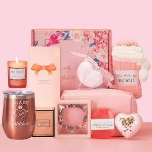 Summer Spring Gift Baskets for Women Birthday Presents for Women Pink Gifts for Her Gifts Box Unique Gift Ideas Relaxing Set Self Care for Female