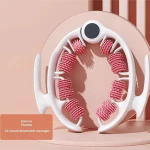 leg meridian relaxation Manual Push-Pull Roller Relaxing Deep Tissue Massage Cellulite Massage Tool Ring for Thigh Calf&Waist Foam Roller for Daily Stretching & Recovery Body Care Pink Summervibes