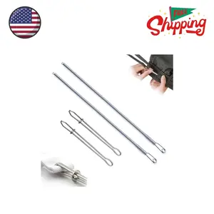4 Pcs Drawstring Threader Tool, Stainless Steel Long Loop Turner Sewing Tools and Short Rope Threading Clips