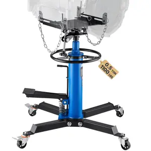 VEVOR Transmission Jack, 33\"-67\" High Lift, 1100 lbs Hydraulic Telescoping Transmission Jack, 2-Stage Floor Jack Stand 1/2 Ton Capacity with Foot Pedal, 360° Swivel Wheel, Garage/Shop Lift Hoist