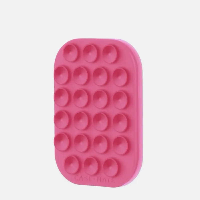 Case Mate Suction Phone Mount with Permanent Adhesive Backing Pink Color for Secure Grip (Watermelon Pink) Cellphone