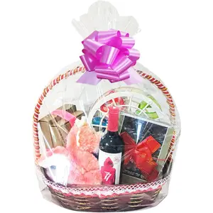 24x30 Inches Large Cellophane Basket Bags - 10 count Large Clear  Wrap for Easter Baskets, Hampers & Platters, 2.8 Mil Thick Cellophane Bags for Gifts,  Bunnies & Party Favors