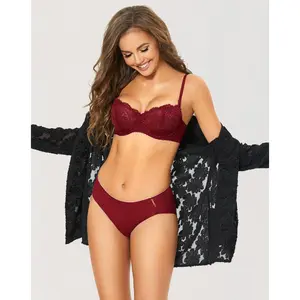 DOBREVA Sexy Lace Push Up Underwire Unlined Sheer Balconette Bra DOBREVA Sexy Lace Push Up Underwire Unlined Sheer Balconette Bra