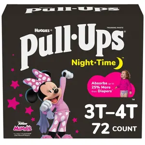 Pull-Ups Girls' Night-Time Training Pants - 3T-4T - 72ct