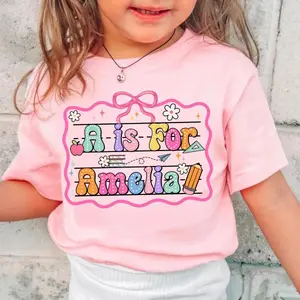 Personalized Back To School Kids Shirt, Custom Alphabet Kids Shirt, Cute Kindergarten Shirt, First Day Of School Shirt, School Toddler Shirt