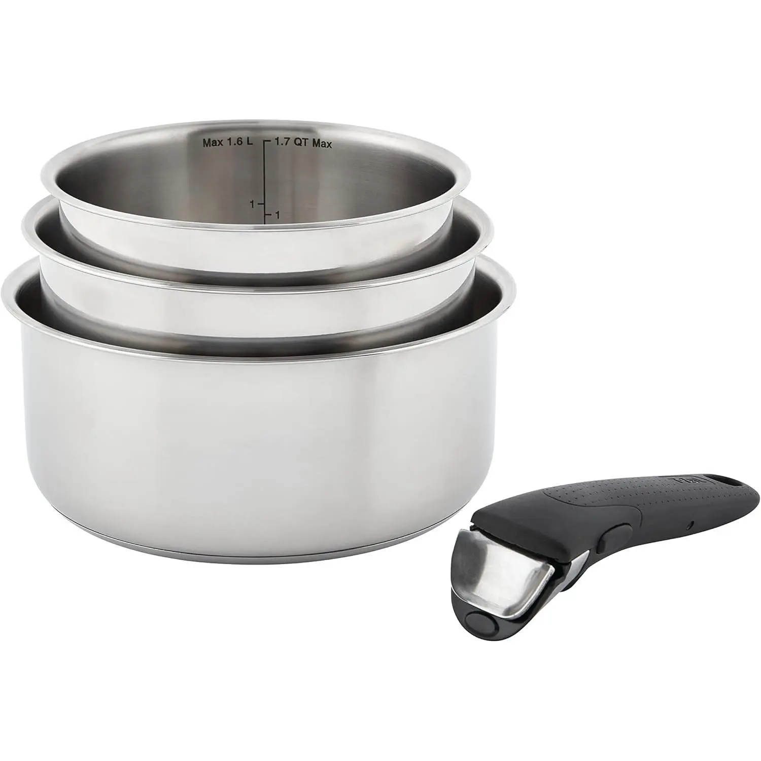 T-fal Ingenio Expertise Stainless Steel Cookware Set 4 Piece, Induction ...