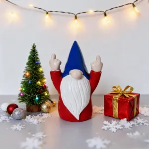New Resin White Beard Gnome Fun Dwarf Garden Courtyard Home Craft Decoration Ornament, Suitable for Christmas Decoration, Little Gnomes Ornaments