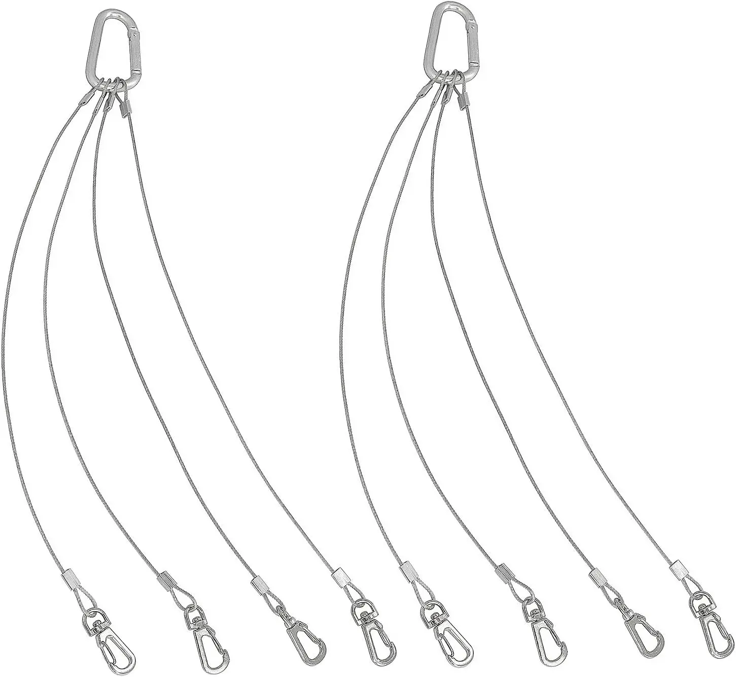Rope Hanger 2pcs 304 Stainless Steel Basket Plant Hanger Holder Light Hanging Wire Rope for Light-Emitting Diode Grow Light, Aquarium Lighting Tank Lamp, Indoor and Outdoor Plant 34cm