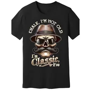 [100%25 Cotton] Men'S "I'M Not Old, I'M Classic Foo" Graphic Tee - Funny Cholo Chicano Lowrider Design Casual Cotton T-Shirt For Men And Women