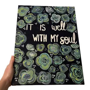 JACKIES.PAINTINGS + Floral Quote Canvas Painting + Original Home Decor bedroom wall house accessories