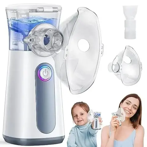 Portable Ultrasonic Nebulizers with 2 Modes, 1 Set Rechargeable Nebulizers with Mask & Mouthpiece, Personal Care Appliances for Home & Travel, USB Rechargeable Nebulizer, Portable Nebulizer Machine
