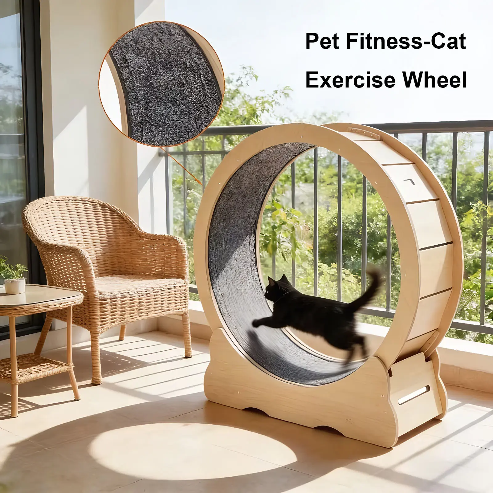 Ultra Quiet Cat Treadmill with Detachable Carpet Runway, Heavy-Duty Stable Indoor Pet Running Wheel, Safe Fitness Training Toy for Cats Walking Running Weight Management