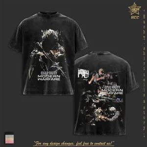 Vintage Call Of Duty Modern Warfare 2026 Washed Graphic Tee, Oversized Tactical Military Gamer Streetwear Shirt, MW FPS Gaming T-Shirt, Special Forces Combat Gift Tee For Men, Retro Warzone Aesthetic Apparel