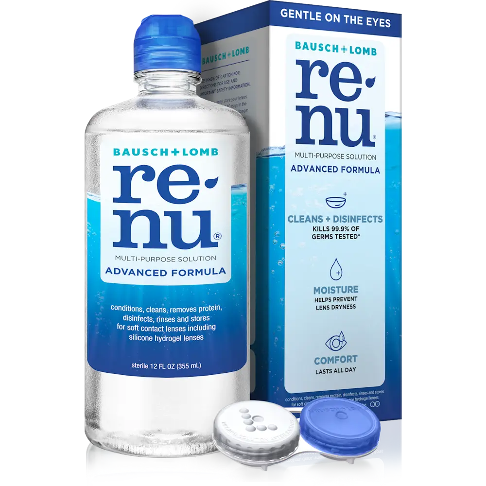 ReNu Bausch + Lomb Advanced Triple Disinfect Formula Multi-Purpose Eye Contact Lens Solution, 12 Fl Oz