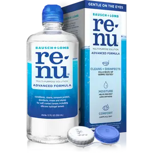 ReNu Bausch + Lomb Advanced Triple Disinfect Formula Multi-Purpose Eye Contact Lens Solution, 12 Fl Oz