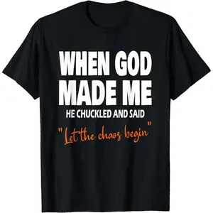 Inspirational Cotton Tee – 'When God Made Me He Chuckled' for Christian Apparel Lovers