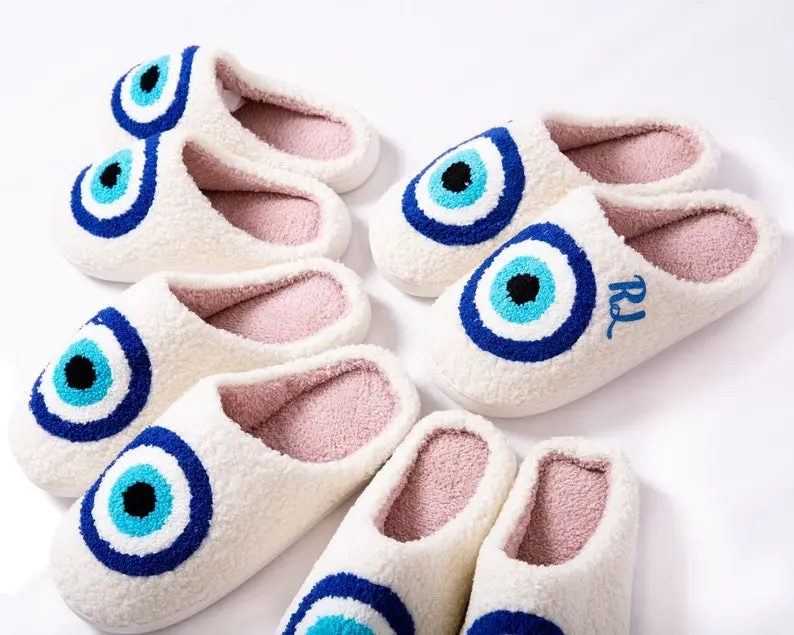Custom Slippers, Protective Eye Slippers, Eye Slippers, Good Luck gift, Custom gift, Gift for her