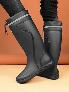 Men's Spring Lightweight High Top Rain Boots, Casual Pull On Boots, Anti-Slip Comfortable Durable Fishing Shoes, 2026 New Fashion Outdoor Use, Sizes 39-45
