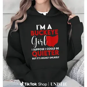 Cozy Women's Buckeye Hoodie – 100% Soft Fabric, Ohio State Graphics, Perfect Gift for Fans