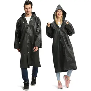 2 Pack Raincoats for Adults Reusable, EVA Rain Ponchos Lightweight Rain Coat Waterproof Rain Gear for Men and Women