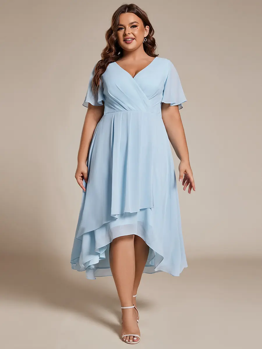 Ever-Pretty 【Plus size 】wedding guest dress ,Party Dress with V-Neck, Pleated Sleeve, Midi Length, Formal Style, Model 02084 Comfort Womenswear ,Workwear, prom dress Ever-Pretty 【Plus size 】wedding guest dress ,Party Dress with V-Neck, Pleated Sleeve, Midi Length, Formal Style, Model 02084 Comfort Womenswear ,Workwear, prom dress
