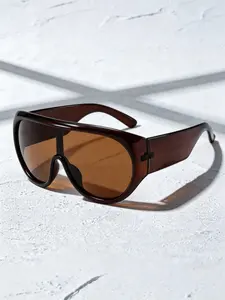 Women's Large Frame Wide Temple Protective Sunglasses, Cyberpunk Style, Ideal for Commuting, Driving, Traveling, Fashionable Eye Protection