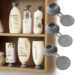 1set Vertical Bottle Stand Cap Set for Shampoo, Conditioner, Shower Gel, Leak-Proof Flip-Top Dispenser Lids, Kitchen Bottle Caps, Bathroom Accessory, 1set, S+M+L