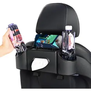 4-in-1 car organizer back seat, Multi-Pocket backseat car cup holder, Universal back seat cup holders for cars, car organization, for Travel & Daily Use (B