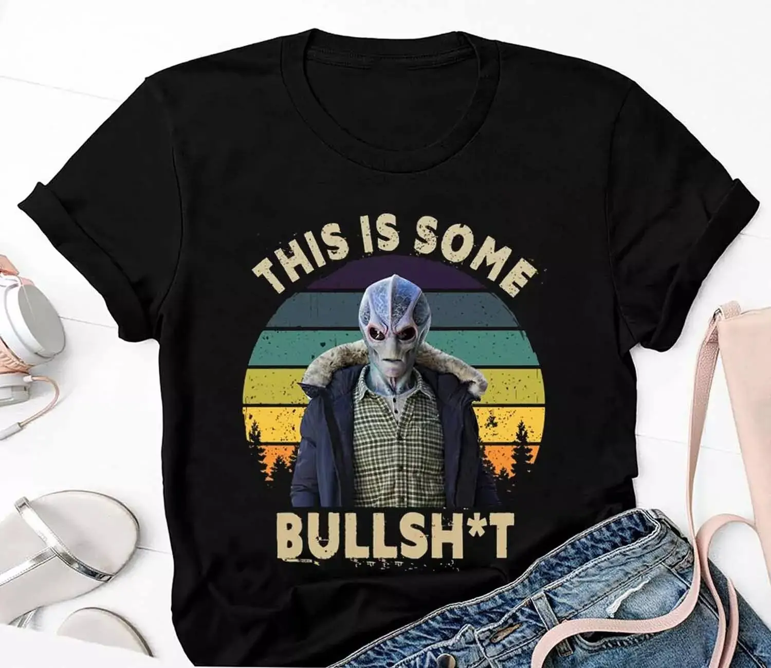 [Sale up to 70%] Vintage This Is Bullsht Shirt, Resident Alien Shirt, Alien UFO Shirt or Sweatshirt