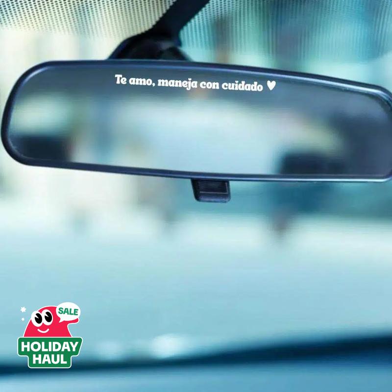 4PACK Te Amo Maneja Con Cuidado Car Decal for Rearview Mirror & Windshield Simple Design for Safe Driving Ideal for Drivers & Car Enthusiasts Vehicle Exterior Decoration Sticker