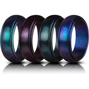 Rubber Wedding Bands Men,Men's Silicone Rings Male silicone Wedding ring Rubber Engagement Rings for him