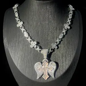 Hip Hop New Men's Pendant Hipster Rap Personality Cross Necklace Versatile Necklace Set charm initial gift birthday wed anniversary gift bracelet simple men luxury jewelry