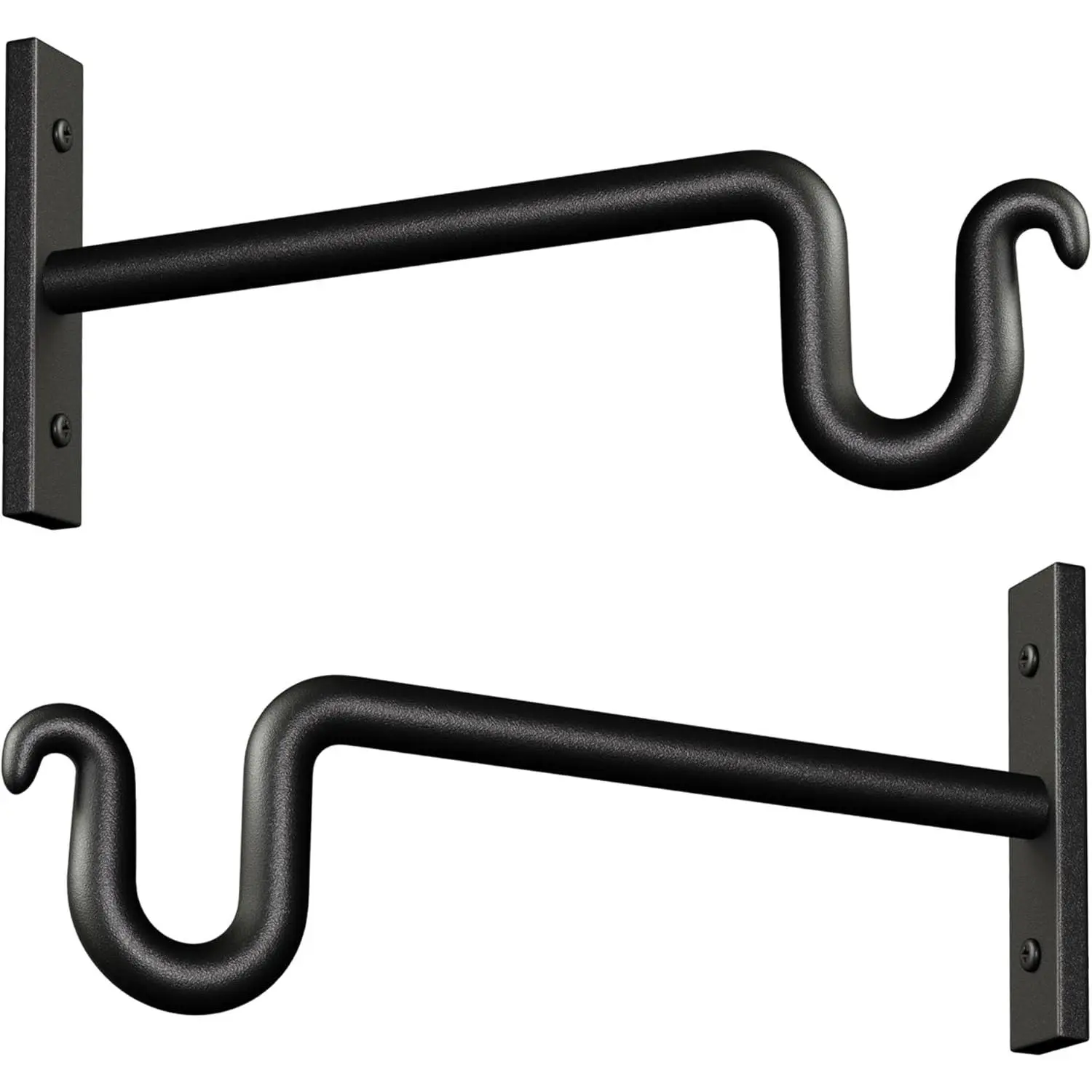 Metal Wall Hook Hanger, 2-Pack 8-Inch Brackets for Hanging Baskets, Lanterns, Indoor & Outdoor Use