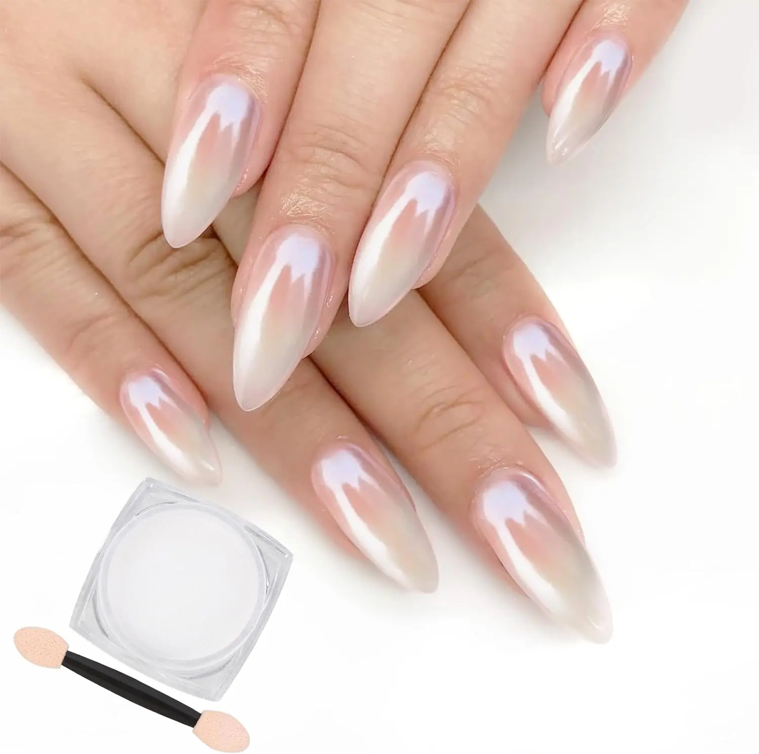 White Pearl Chrome Nail Powder,Iridescent Mermaid Pigment | Metallic Mirror Effect Pigment Pearlescent Pearl Glitter Dust Kit,Nail Art Decoration, Resin Craft