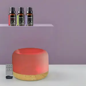 500ml Ultrasonic Essential Oil Cool Mist Aroma Humidifier - Quiet Portable Calming Diffuser, Remote Control, Eco-Friendly PP Material, Color-Changing LED-Lit for Meditation, Home Use, Cool Mist Humidifier