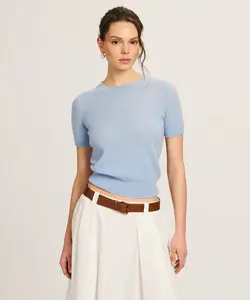 Lightweight Cashmere Short Sleeve Sweater