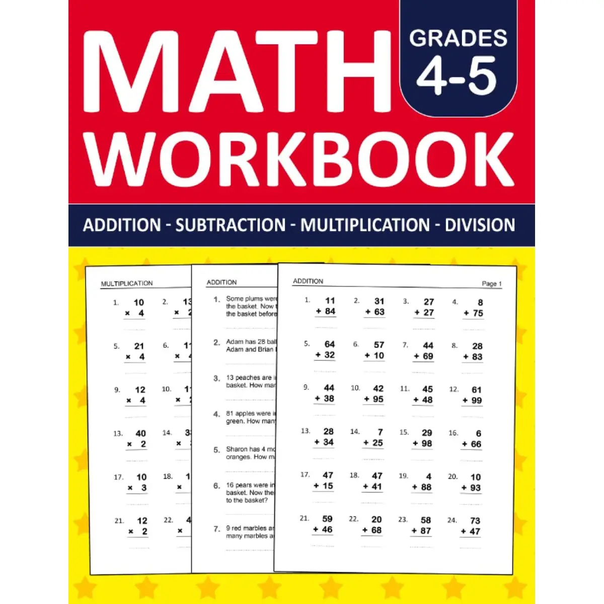 Math Workbook Grades 4 & 5 Addition,Subtraction,Multiplication,and Division Exercises: 3rd Grade and 4th Grade Math Practice Workbook With 880 ... | Math Worksheets For Grade 4 & 5 (Ages 9-11) Paperback – April 4, 2022