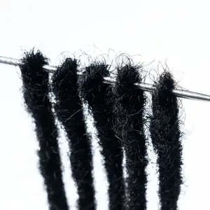 10 Strands/Pack 0.16inch Thickness 100% Human Hair Dreadlock Crochet Extensions for Men & Women, Can Be Dyed & Twisted